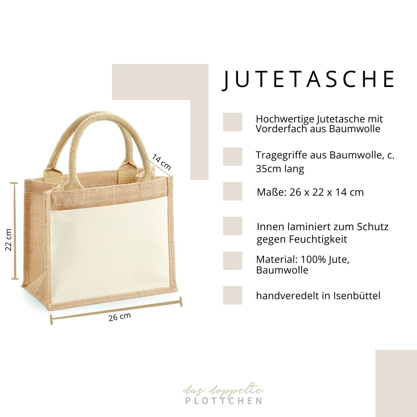 Jutetasche BRAUT personalisiert das doppelte Plottchen®