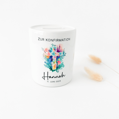 Spardose KONFIRMATION/KOMMUNION personalisiert das doppelte Plottchen®