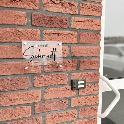 Acrylglas KLINGELSCHILD personalisiert das doppelte Plottchen®