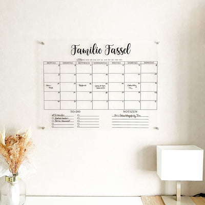 Acrylglas Wandkalender MONAT personalisiert das doppelte Plottchen®
