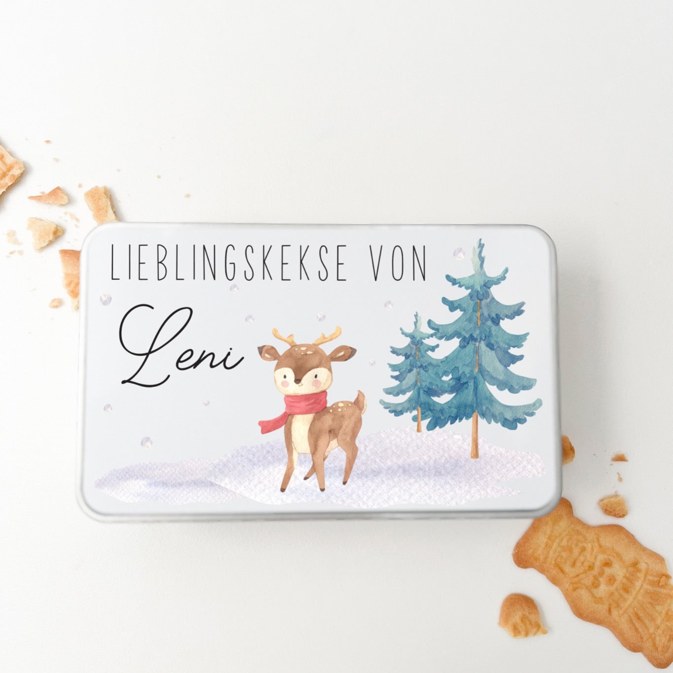 Keksdose LIEBLINGSKEKSE (eckig) personalisiert das doppelte Plottchen®