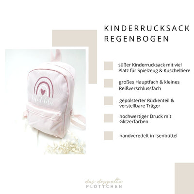 Kinderrucksack REGENBOGEN personalisiert das doppelte Plottchen®
