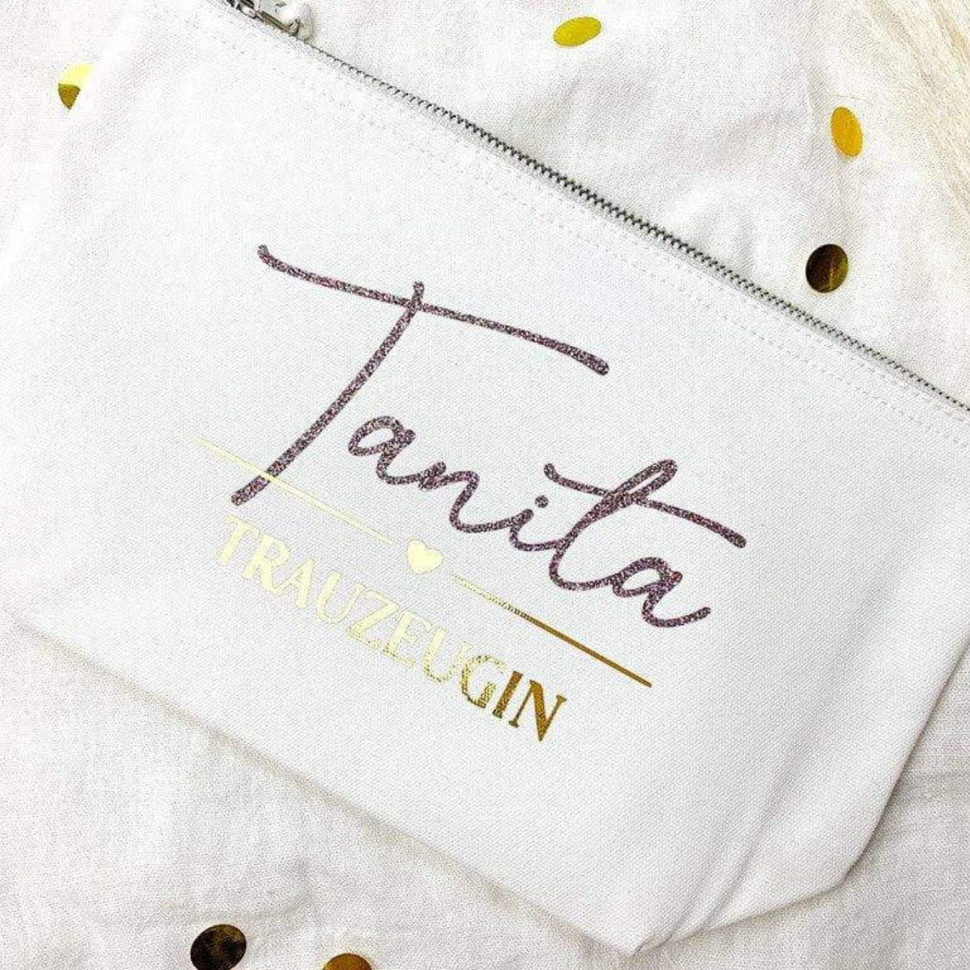 Kosmetiktasche Hochzeit personalisiert das doppelte Plottchen®