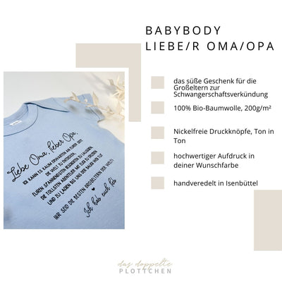Kurzarmbody GROßELTERN personalisiert das doppelte Plottchen®