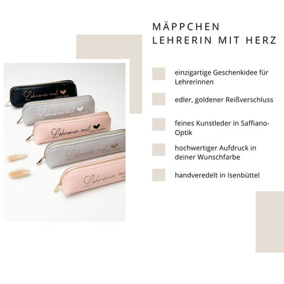Mäppchen LEHRERIN MIT HERZ personalisiert das doppelte Plottchen®