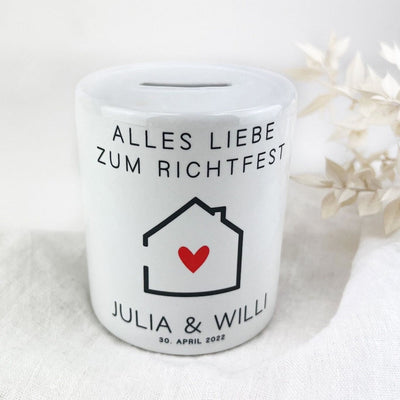 Spardose RICHTFEST personalisiert das doppelte Plottchen®
