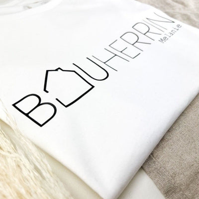 T-Shirt BAUHERRIN & NAME personalisiert das doppelte Plottchen®