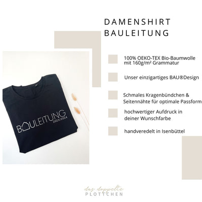 T-Shirt BAULEITUNG (FÜR SIE) personalisiert das doppelte Plottchen®