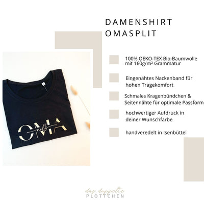 T-Shirt OMASPLIT personalisiert das doppelte Plottchen®