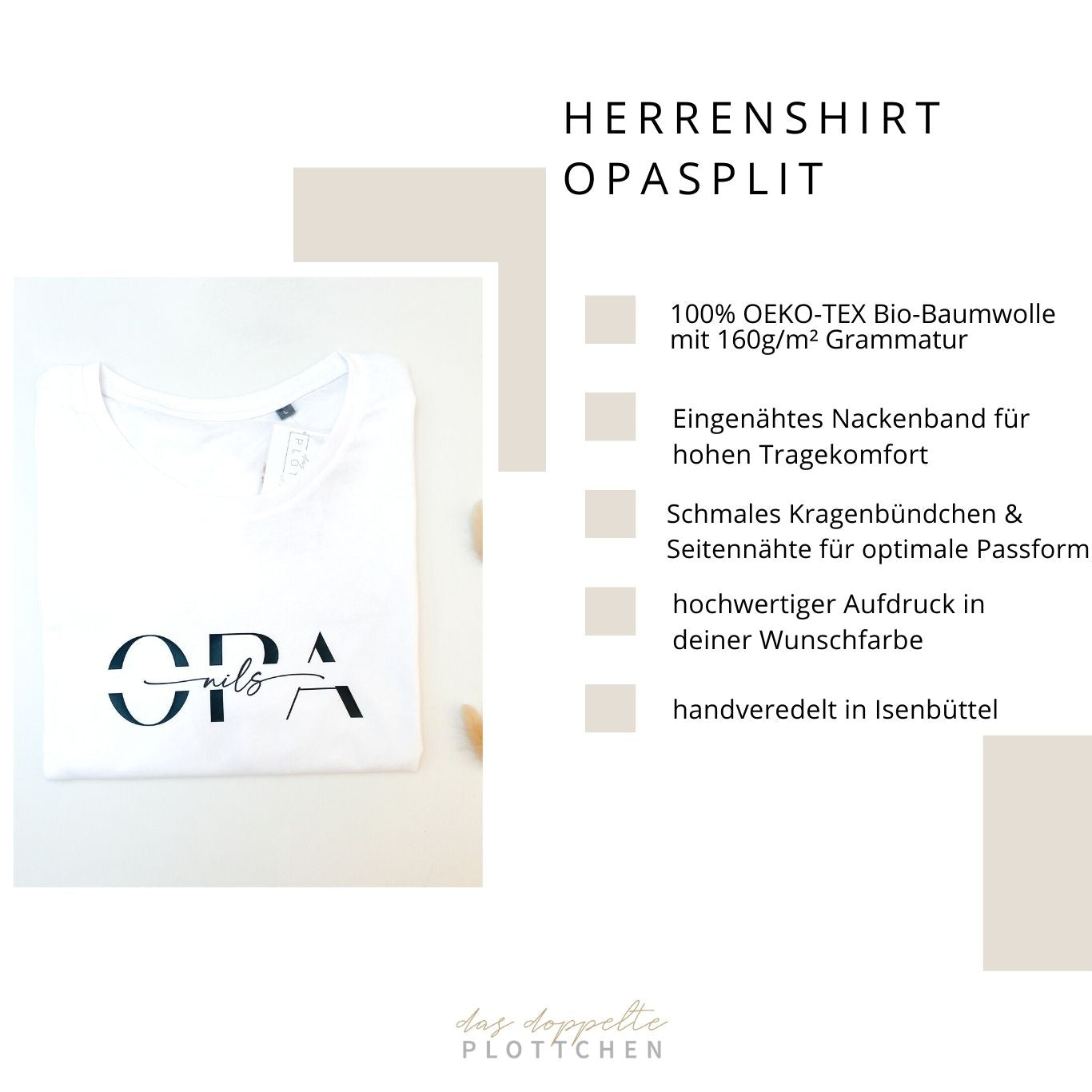 T-Shirt OPASPLIT personalisiert das doppelte Plottchen®