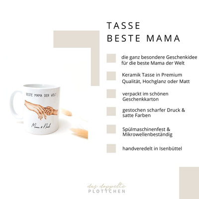 Tasse BESTE MAMA personalisiert das doppelte Plottchen®