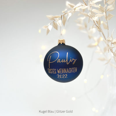 Weihnachtsbaumkugel ERSTES WEIHNACHTEN personalisiert das doppelte Plottchen®
